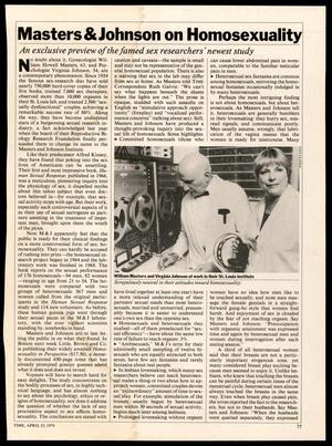 [Clipping: Masters & Johnson on Homosexuality]