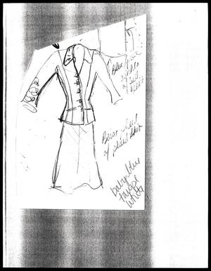 Primary view of object titled '[Sketch created by Michael Faircloth of a top and skirt]'.