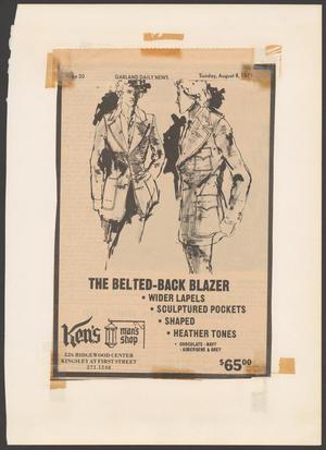 Primary view of object titled '[Advertisment: "The Belted-Black Blazer"]'.