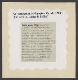 Primary view of object titled '[Clipping: "The Best 163 Stores In Dallas"]'.
