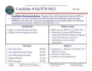 Candidate Recommendation E&TCR-0012- Attachment to March 10 Infrastructure Executive Council Meeting