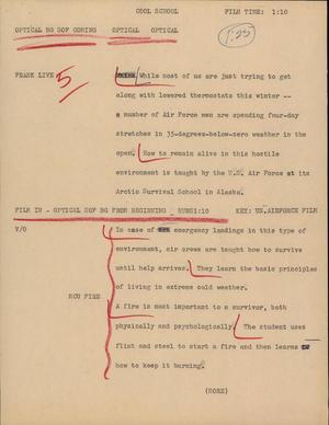 Primary view of object titled '[News Script: Cool School]'.