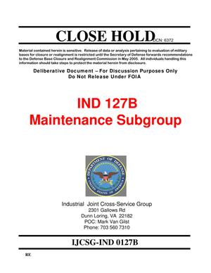 Candidate Recommendation IND #0127B - Attachment to March 10 Infrastructure Executive Council Meeting