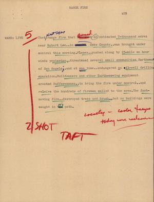 Primary view of object titled '[News Script: Range Fire]'.