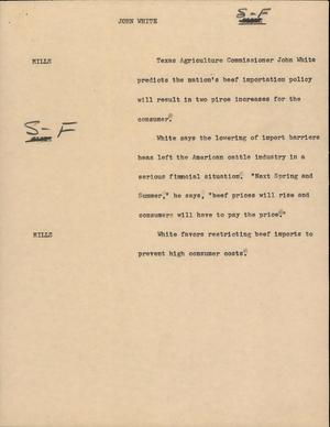 Primary view of object titled '[News Script: John white]'.