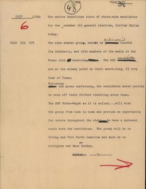 Primary view of object titled '[News Script: GOP]'.