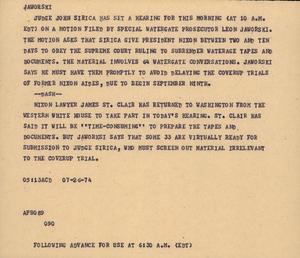 Primary view of object titled '[News Script: Jaworski]'.