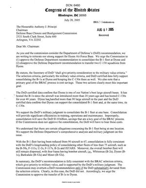 Letter from Texas Senators and Representative to Chairman Principi dtd 28 July 2005