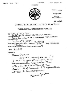 [Letter from Charles E. Nelson to David Van Saun - August 2, 2005]