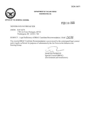 Candidate Recommendation - USAF -0035 - Attachment to March 10 Infrastructure Executive Council Meeting