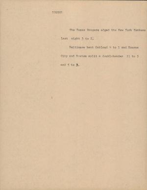 Primary view of object titled '[News Script: Scores]'.