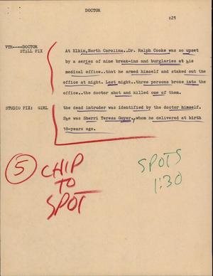 Primary view of object titled '[News Script: Doctor]'.