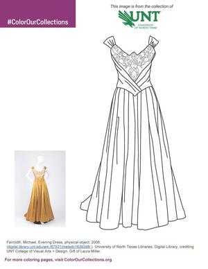 [Michael Faircloth Evening Dress Coloring Page]