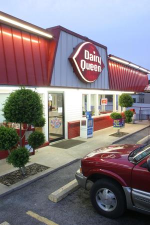Primary view of object titled '[Outside oldest Dairy Queen]'.