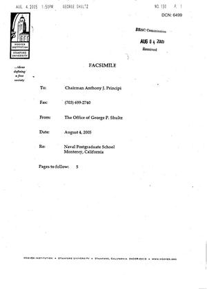 Executive Correspondence - From The Office of George P. Shultz,  To Chairman Principi