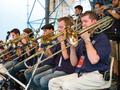 Photograph: [One O'Clock Lab Band trombones perform at Umbria Jazz 2008, 1]