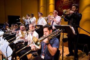 [One O'Clock Lab Band brass section performs at the 15th World Saxophone Congress, 1]