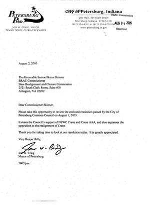Executive Correspondence - From Mayor Jon W. Craig To Commissioner Skinner