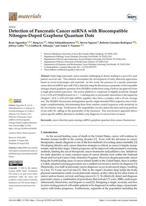 Detection of Pancreatic Cancer miRNA with Biocompatible Nitrogen-Doped Graphene Quantum Dots