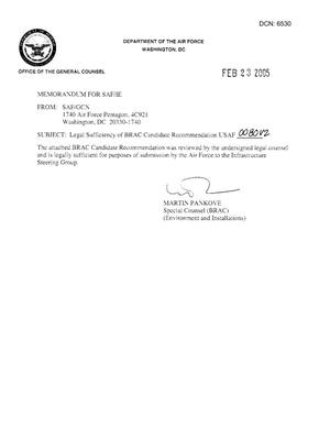 Candidate Recommendation - USAF -0080 - Attachment to March 10 Infrastructure Executive Council Meeting