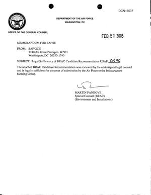 Candidate Recommendation - USAF -0090 - Attachment to March 10 Infrastructure Executive Council Meeting
