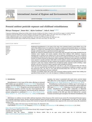Primary view of object titled 'Prenatal ambient pesticide exposure and childhood retinoblastoma'.