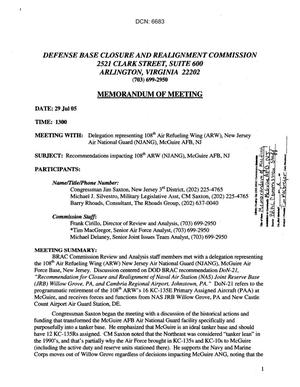Memorandum of Meeting for McGuire AFB New Jersey