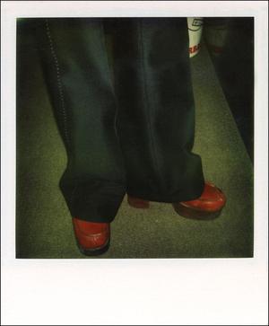 [Platform red boots]