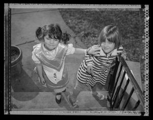 [Kate and Kaitlin on Steps, 1993]