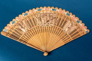 Primary view of object titled 'Folding fan'.