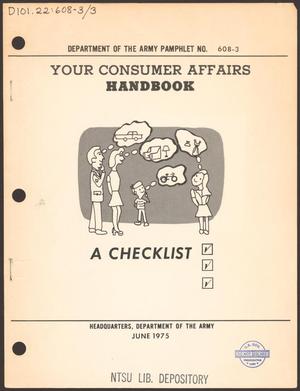 Primary view of object titled 'Your Consumer Affairs Handbook: A Checklist'.