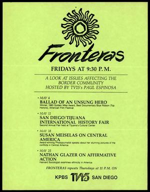 [Flyer for Fonteras, hosted by KPBS TV15 San Diego]