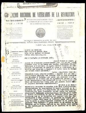 [Letter to Division General Hermenejildo Cuenon Diaz from Pedro J. Gonzalez]