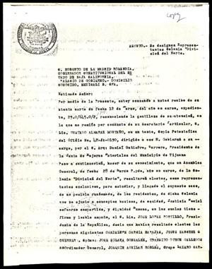 [Letter from Pedro J. Gonzalez to O. Roberto de la Madrid Romandia]