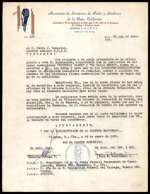 [Letter from a radio announcer association to Pedro J. Gonzalez, 2]