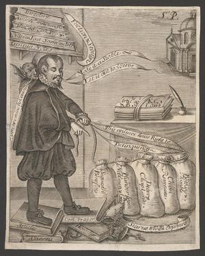 [Satirical print of English political figure Hugh Peters c.1600]