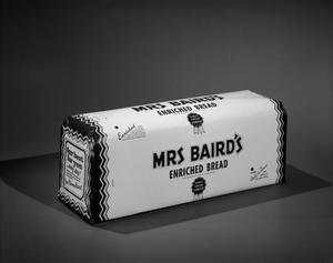 [A loaf of Mrs Baird's bread in its packaging]