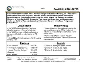 Candidate recommendaqtion DON-0070C Naval Postggraduate School Monterey