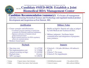 Candidate Recommendation #MED-0028 Establish a Joint Biomedical RDA Management Center