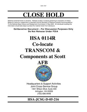 Candidate Recommendation HSA 0114R Co-locate TRANSCOM & Components at Scott AFB