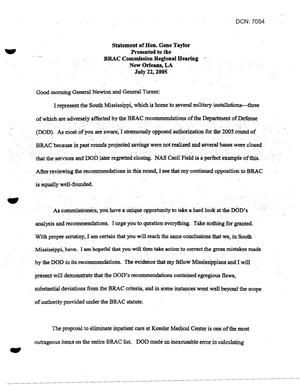 [Memorandum of Meeting: Keesler Air Force Base, Mississippi, August 6, 2006]