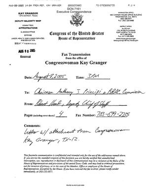 Executive Correspondence – Letter dtd 08/08/05 to Chairman Principi from Representative Kay Granger (12th, TX)