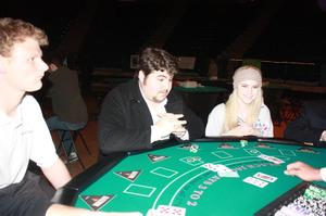 [Three UNT Students at Poker Table]