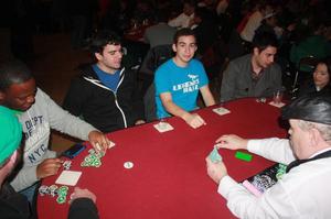 [UNT Students at Red Poker Table]