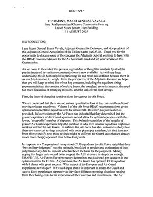 Statements and Testimony - Informational Hearing - 8/11/05 - Washington, DC -