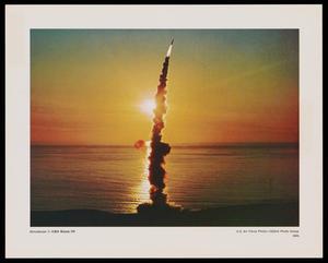 Primary view of object titled '[Minuteman II ICBM blasts off]'.