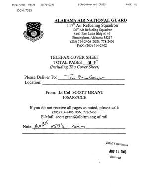 Fax 2 from Lt Col Scott Grant to Tim MacGregor dtd 08/11/05