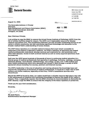 Coalition Correspondence -Letters from Employees of Bacterial Barcodes in Houston Texas Regarding AFIP