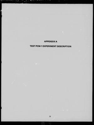 Appendix A. Test PCM-1 Experiment Description