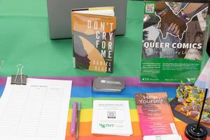 Primary view of object titled '[Queer literature and resources for students]'.